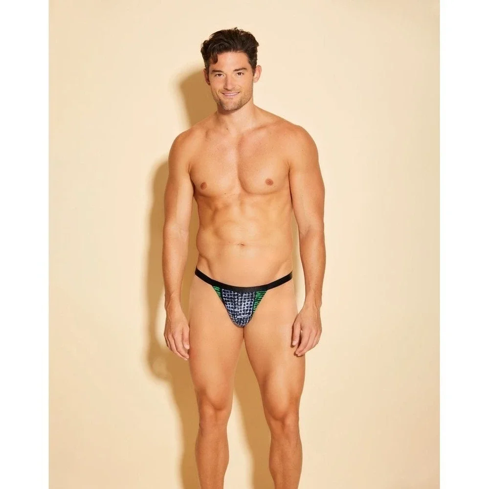 Cosabella Never Say Never Men's Printed Italian Lace Thong Size M
